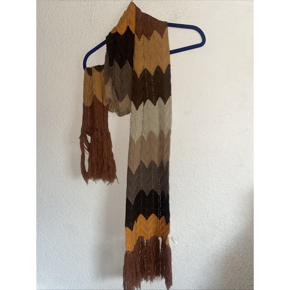 Cable Knit Fisherman Long Fall Scarf 18 Collection Eighteen Fringe Colorblock